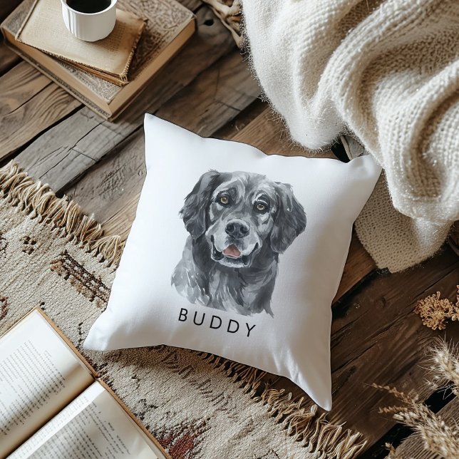 Cojín Decorativo Personalizado Acuarela Recuperador Perro Lover (Subido por el creador)