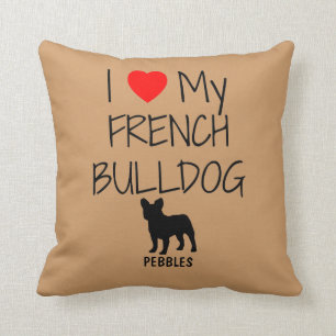 Cojín Decorativo Personalizado Amo Mi Bulldog Francés
