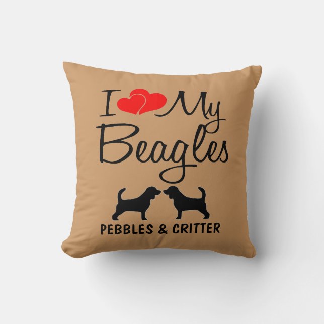 Cojín Decorativo Personalizado Amo Mis Beagles (Anverso)