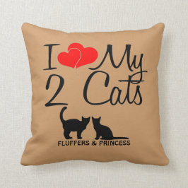 Cojín Decorativo Personalizado Amo Mis Dos Gatos