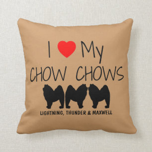 Cojín Decorativo Personalizado Amo Mis Tres Chows De Chow