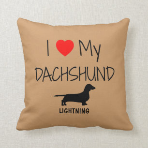 Cojín Decorativo Personalizado Amo Mis Tres Dachshund