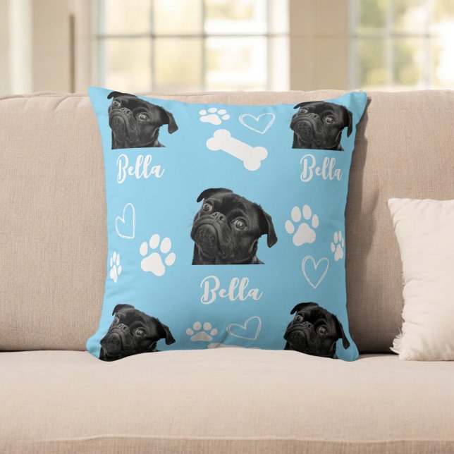 Cojín Decorativo Personalizado azul Amo Paw Impresión Perro Perro E (Subido por el creador)