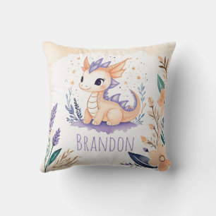 Cojín Decorativo Personalizado Baby Dragon Pillow Boho Diseño Flora