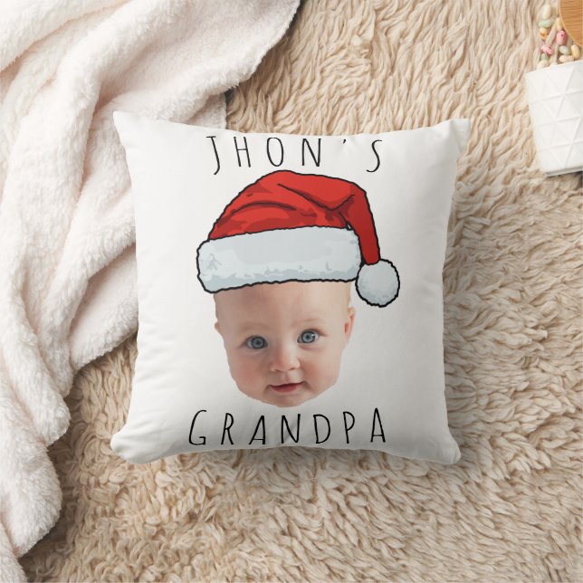 Cojín Decorativo Personalizado Baby Face Santa Hat Navidad Foto (Manta)