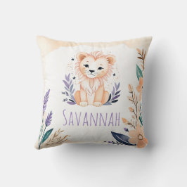 Cojín Decorativo Personalizado Baby Lion Cub Nursery Pillow Boho Di