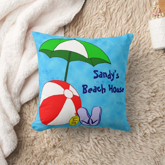Cojín decorativo personalizado Beach con paraguas  (Manta)