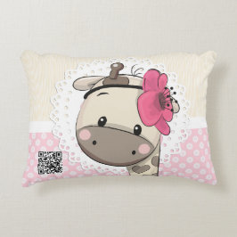Cojín Decorativo Personalizado Bebé Pink Giraffe Acceso Pillow