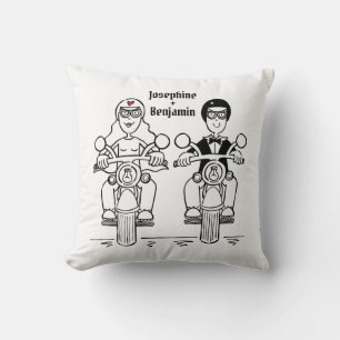 Cojín Decorativo Personalizado Biker Motorcycle Boda Gift Throw Cus