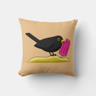 Cojín Decorativo Personalizado Blackbird come un helado