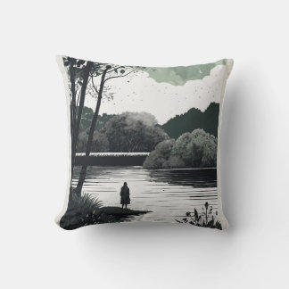 Cojín Decorativo personalizado blanco y negro de la persona arrojar