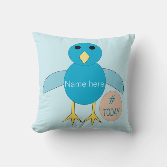 Cojín Decorativo Personalizado Blue Birthday Boy Chick Pillow (Anverso)