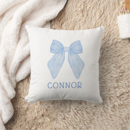 Cojín Decorativo Personalizado Blue Bow Floral Coquette Aesthetic B