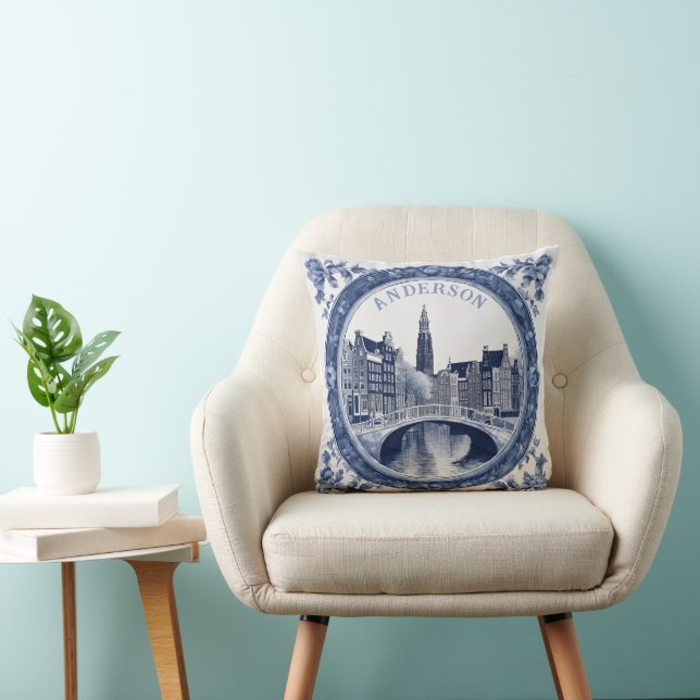 Cojín Decorativo Personalizado Blue Delft Amsterdam Souvenir (Silla)