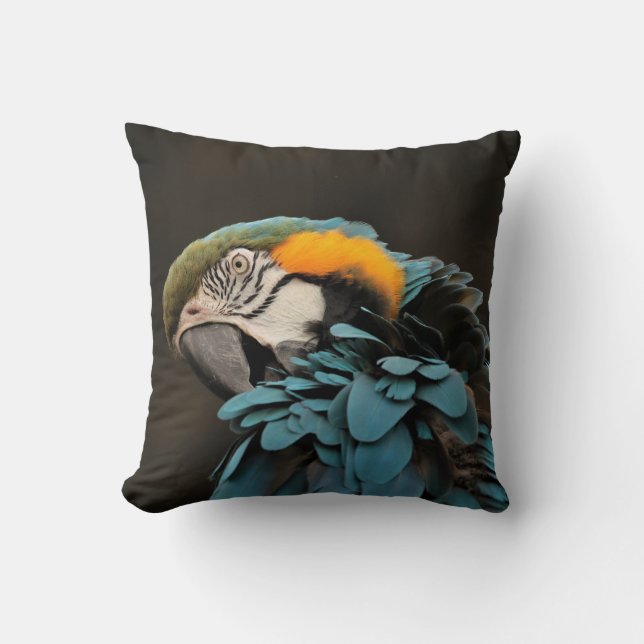 Cojín Decorativo Personalizado Blue Parrot Pillow (Anverso)