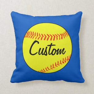 Cojín decorativo personalizado Blue Softball