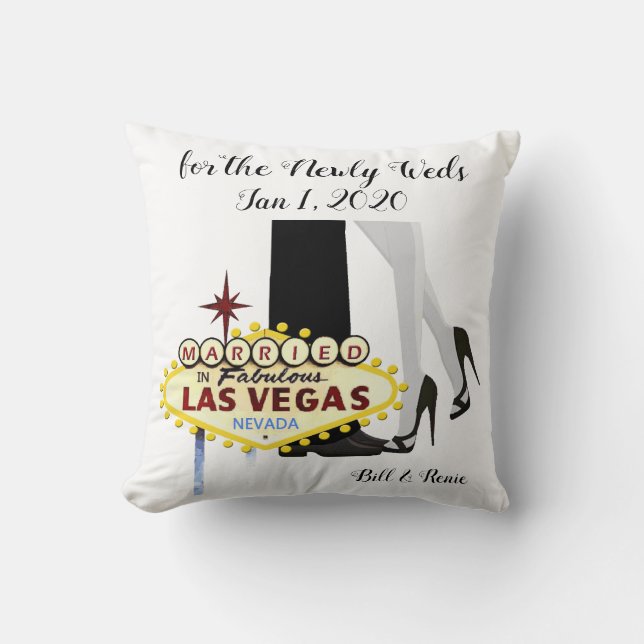 Cojín decorativo personalizado Boda de Las Vegas (Anverso)