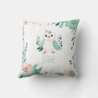Personalizado Boho Bird Pillow Pastel Verde