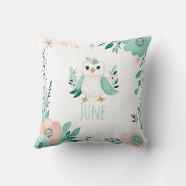 Cojín Decorativo Personalizado Boho Bird Pillow Pastel Verde