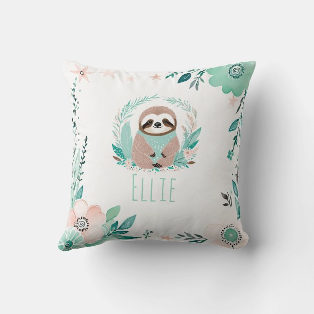 Cojín Decorativo Personalizado Boho Corte Slote Pillow Pastel Verde (Reverso)