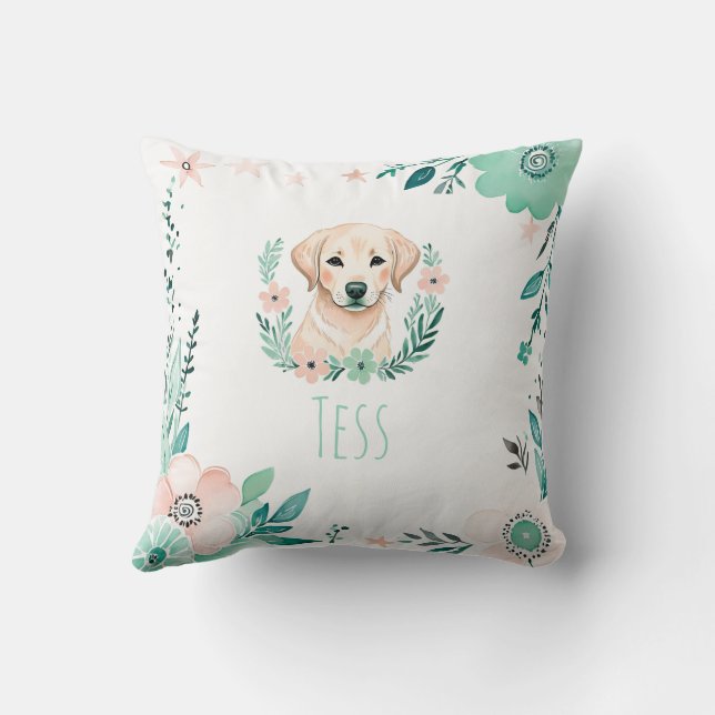 Cojín Decorativo Personalizado Boho Cute Labrador Pillow Pastel Ver (Reverso)