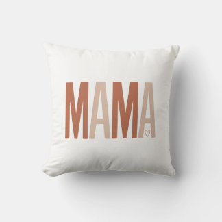 Cojín Decorativo Personalizado Boho MAMA Día de la Madre tono tierr
