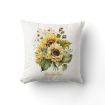 Personalizado Bonito Acuarela Floral de girasol