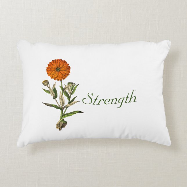 Cojín Decorativo Personalizado botánico marigold Flower Pesonalized (Anverso)