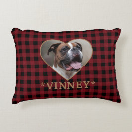 Cojín Decorativo Personalizado Buffalo Plaid Heart