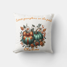 Cojín Decorativo Personalizado Caída de Esmeralda elegante Calabaza