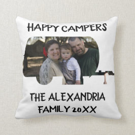 Cojín Decorativo Personalizado caravana caravana familia foto campi