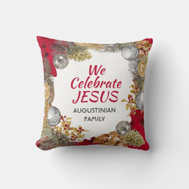 Cojín Decorativo Personalizado CELEBRAMOS Navidades JESÚS (Anverso)