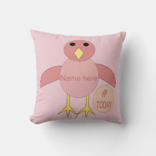 Cojín Decorativo Personalizado Chica de cumpleaños rosa Chick Pillo