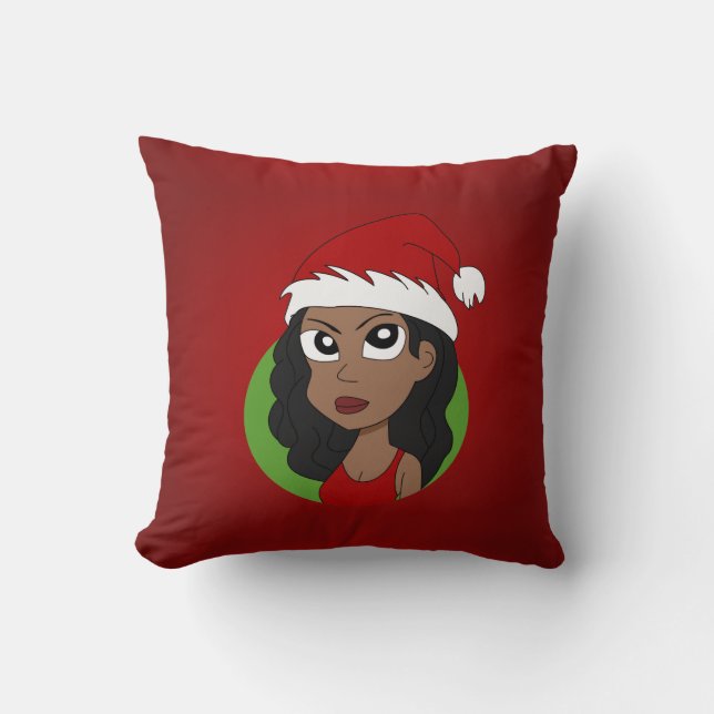 Cojín Decorativo personalizado chica navidades (Anverso)