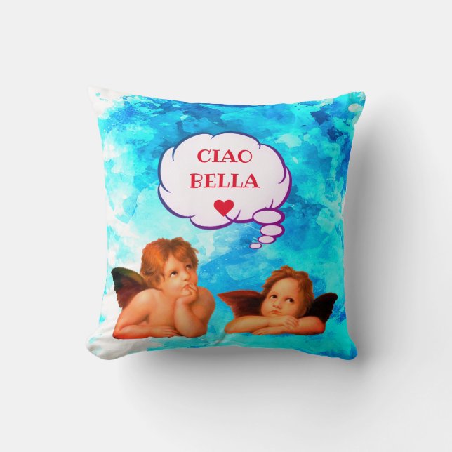 Cojín Decorativo Personalizado CIAO BELLA Cherubs Angels Valentines (Anverso)