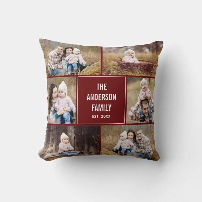 Cojín decorativo Personalizado Collage de fotos cu (Anverso)