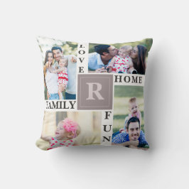 Cojín Decorativo Personalizado Collage de fotos familiar Sala de es