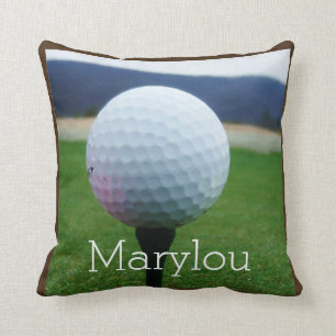 Cojín Decorativo Personalizado con la bola de golf blanca Name