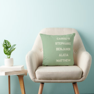 Cojín decorativo personalizado con nombres de niet