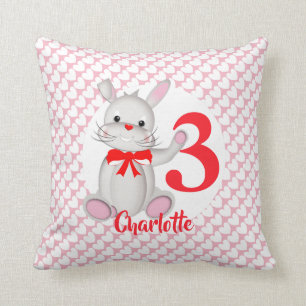Cojín Decorativo Personalizado Conejo Conejo Rosa