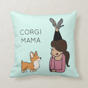 Cojín decorativo personalizado Corgi Mama