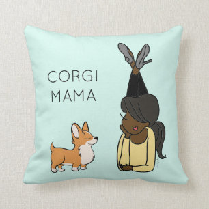 Cojín decorativo personalizado Corgi Mama