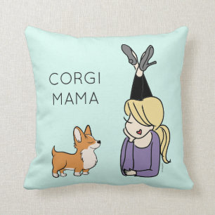 Cojín decorativo personalizado Corgi Mama