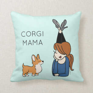 Cojín decorativo personalizado Corgi Mama