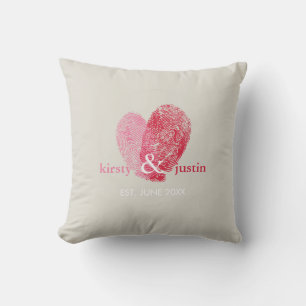Cojín Decorativo PERSONALIZADO CUSHION simple huella dactilar parej