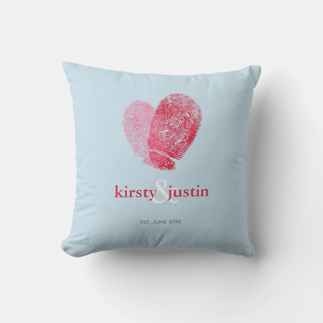 Cojín Decorativo PERSONALIZADO CUSHION simple huella dactilar parej (Anverso)