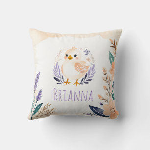 Cojín Decorativo Personalizado Cute Chick Pillow Boho Diseño Floral