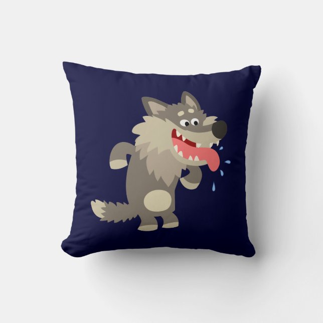 Cojín Decorativo Personalizado Cute Familiar Wolf Pillow (Anverso)