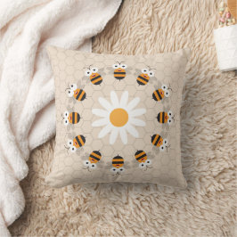 Cojín Decorativo Personalizado Cute Funny Honey Bee Honeycomb