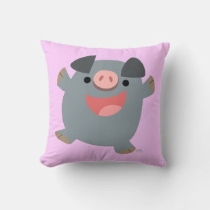 Cojín Decorativo Personalizado Cuto Bouncy Pig Pillow